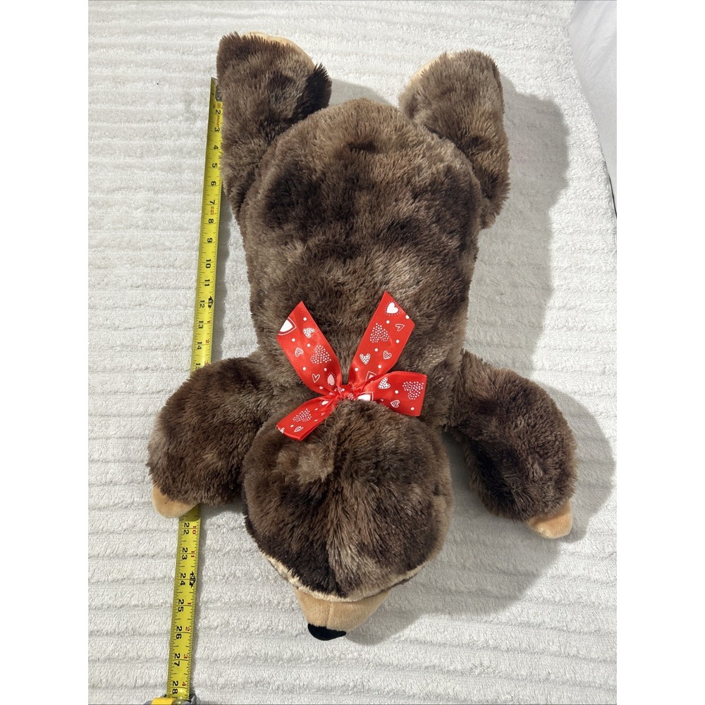 MTY Plush Brown Plus Sloth Red Heart Bow